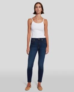 7 For All Mankind Slim Illusion High Waist Ankle Skinny In Tried And True