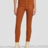 7 For All Mankind High Waist Ankle Skinny In Coated Ginger