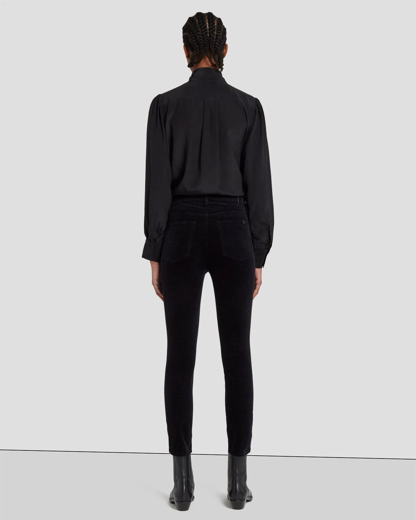 7 For All Mankind Velvet High Waist Ankle Skinny In Black 6 7 For All Mankind Velvet High Waist Ankle Skinny In Black - Image 4