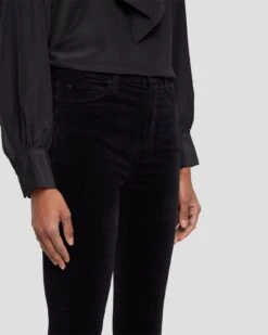 7 For All Mankind Velvet High Waist Ankle Skinny In Black 10 7 For All Mankind Velvet High Waist Ankle Skinny In Black -Sleek Fit Style 7U001V65 BLK 6