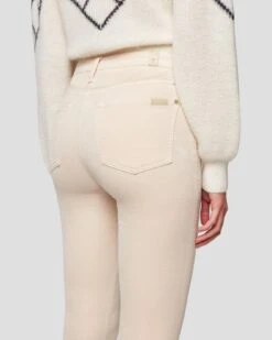 7 For All Mankind Velvet High Waist Ankle Skinny In Tapioca 12 7 For All Mankind Velvet High Waist Ankle Skinny In Tapioca -Sleek Fit Style 7U001V65 TAP 5