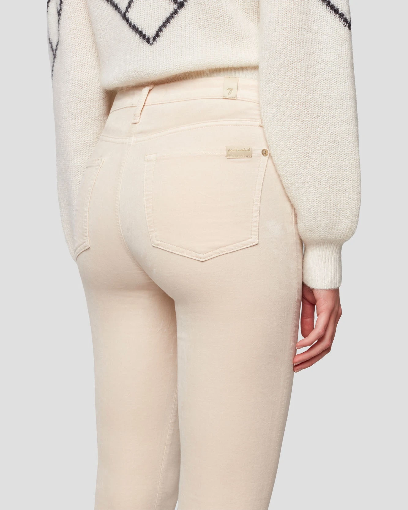 7 For All Mankind Velvet High Waist Ankle Skinny In Tapioca 7 7 For All Mankind Velvet High Waist Ankle Skinny In Tapioca - Image 5