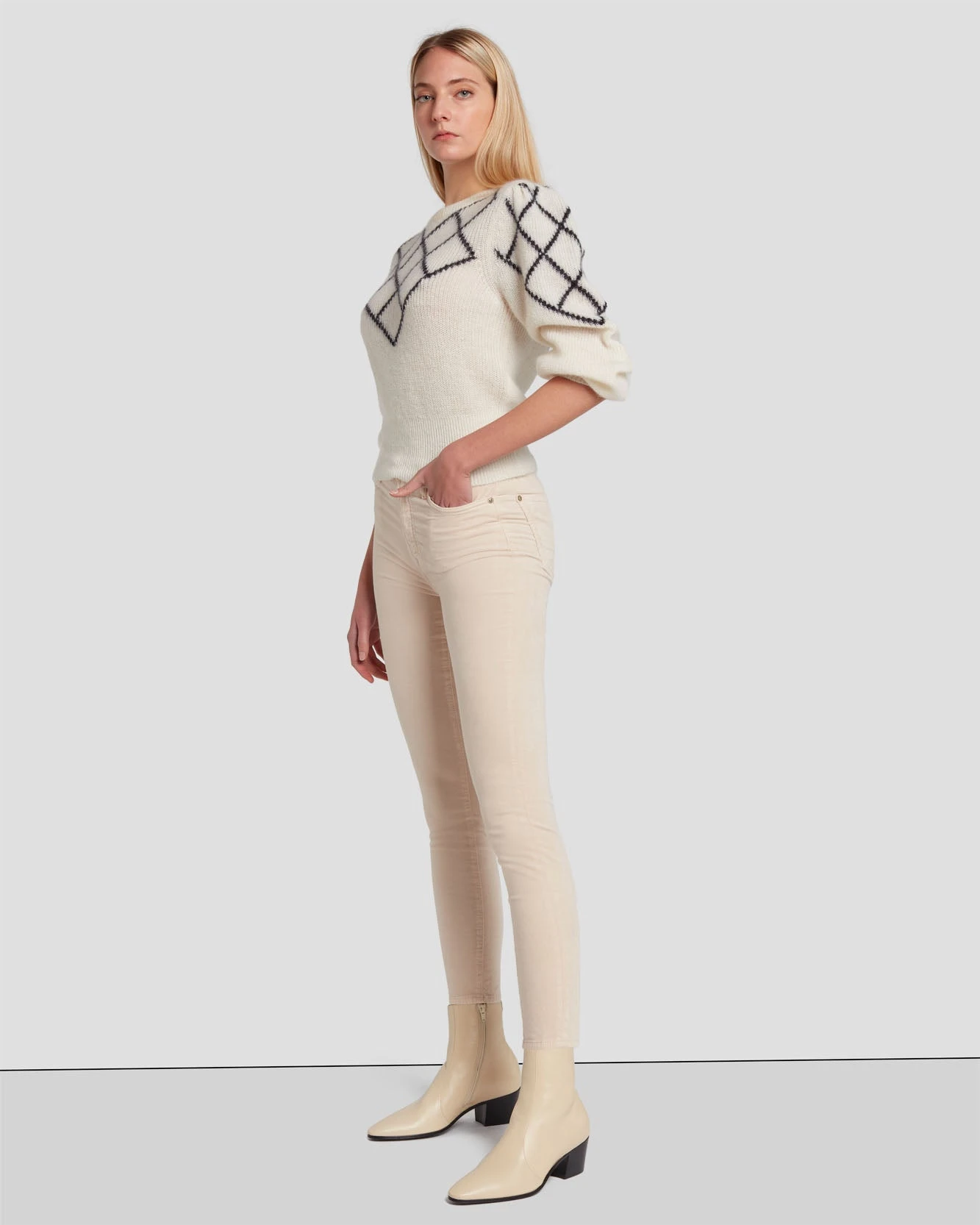 7 For All Mankind Velvet High Waist Ankle Skinny In Tapioca 8 7 For All Mankind Velvet High Waist Ankle Skinny In Tapioca - Image 6