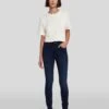 7 For All Mankind Slim Illusion High Waist Skinny In Twilight Blue -Sleek Fit Style 7U003467 TWB 1