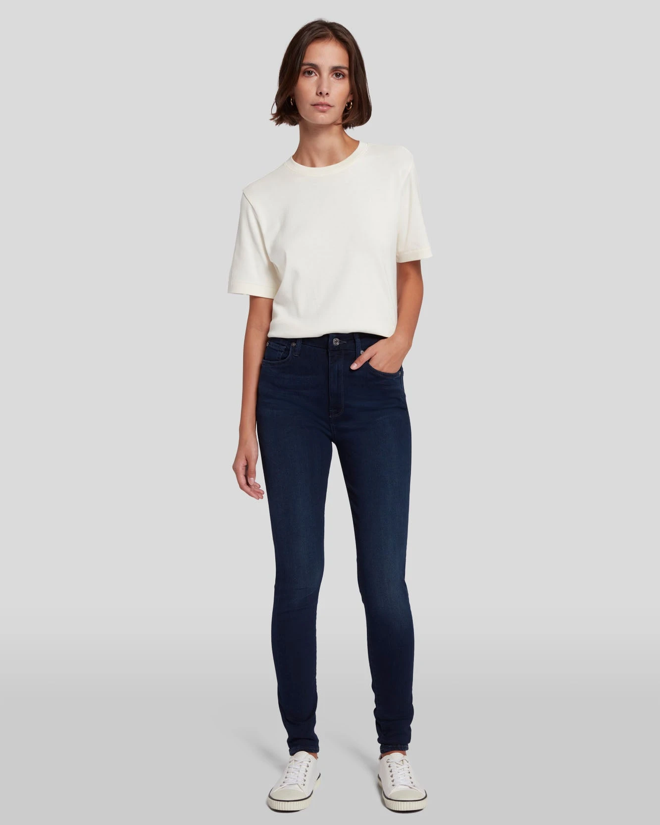 7 For All Mankind Slim Illusion High Waist Skinny In Twilight Blue 3 7 For All Mankind Slim Illusion High Waist Skinny In Twilight Blue