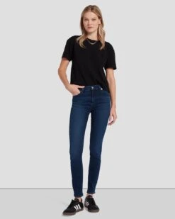 7 For All Mankind Slim Illusion High Waist Skinny In Legendary -Sleek Fit Style 7U003U58 LEG 6