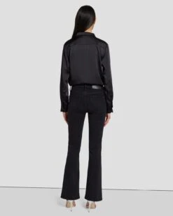 7 For All Mankind Tailorless Crystal Bootcut In Black Iris -Sleek Fit Style 7U073216 BI2 4