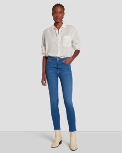 7 For All Mankind No Filter Ultra High Rise Ankle Skinny In Mazete -Sleek Fit Style 7U102650 MZ1 6