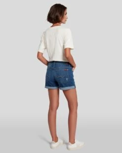 7 For All Mankind Broken Twill Mid Roll Short In Vanity Destroy -Sleek Fit Style 7U21067 BTL 4