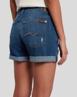 7 For All Mankind Broken Twill Mid Roll Short In Vanity Destroy -Sleek Fit Style 7U21067 BTL 5