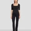 7 For All Mankind Kimmie Bootcut In Black Rose -Sleek Fit Style 7U302216 BRS 1