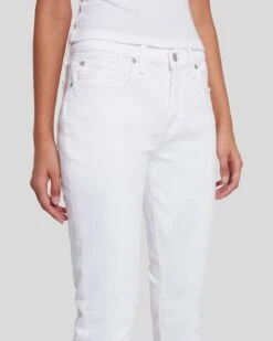 7 For All Mankind Broken Twill Josefina In White -Sleek Fit Style 7U303445 BTW 3