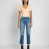 7 For All Mankind Luxe Vintage High Waist Cropped Straight In Lyme -Sleek Fit Style 7U305720 LY4 1