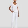 7 For All Mankind Kimmie Cropped Straight In Clean White -Sleek Fit Style 7U306189 CLW 1
