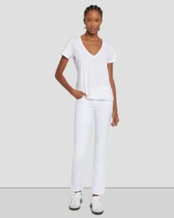 7 For All Mankind Kimmie Cropped Straight In Clean White