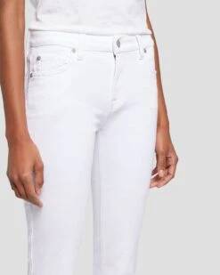 7 For All Mankind Kimmie Cropped Straight In Clean White -Sleek Fit Style 7U306189 CLW 4