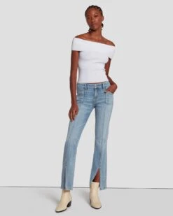 7 For All Mankind Broken Twill Kimmie Straight In De Ville -Sleek Fit Style 7U343067 DVL 6
