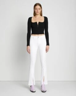 7 For All Mankind Slim Illusion Kimmie Straight In White