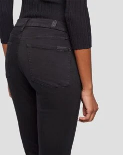 7 For All Mankind Slim Illusion Kimmie Straight In Black -Sleek Fit Style 7U343526 SIB 0511 D2
