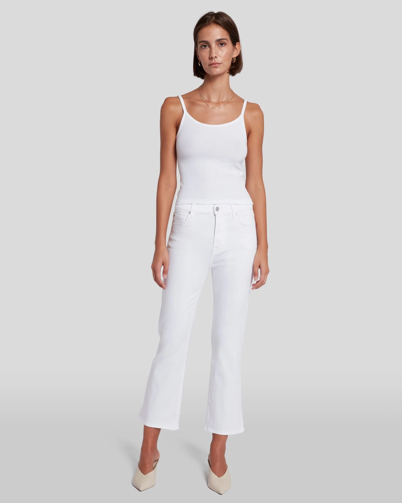 7 For All Mankind Slim Illusion High Waist Slim Kick In Luxe White 3 7 For All Mankind Slim Illusion High Waist Slim Kick In Luxe White
