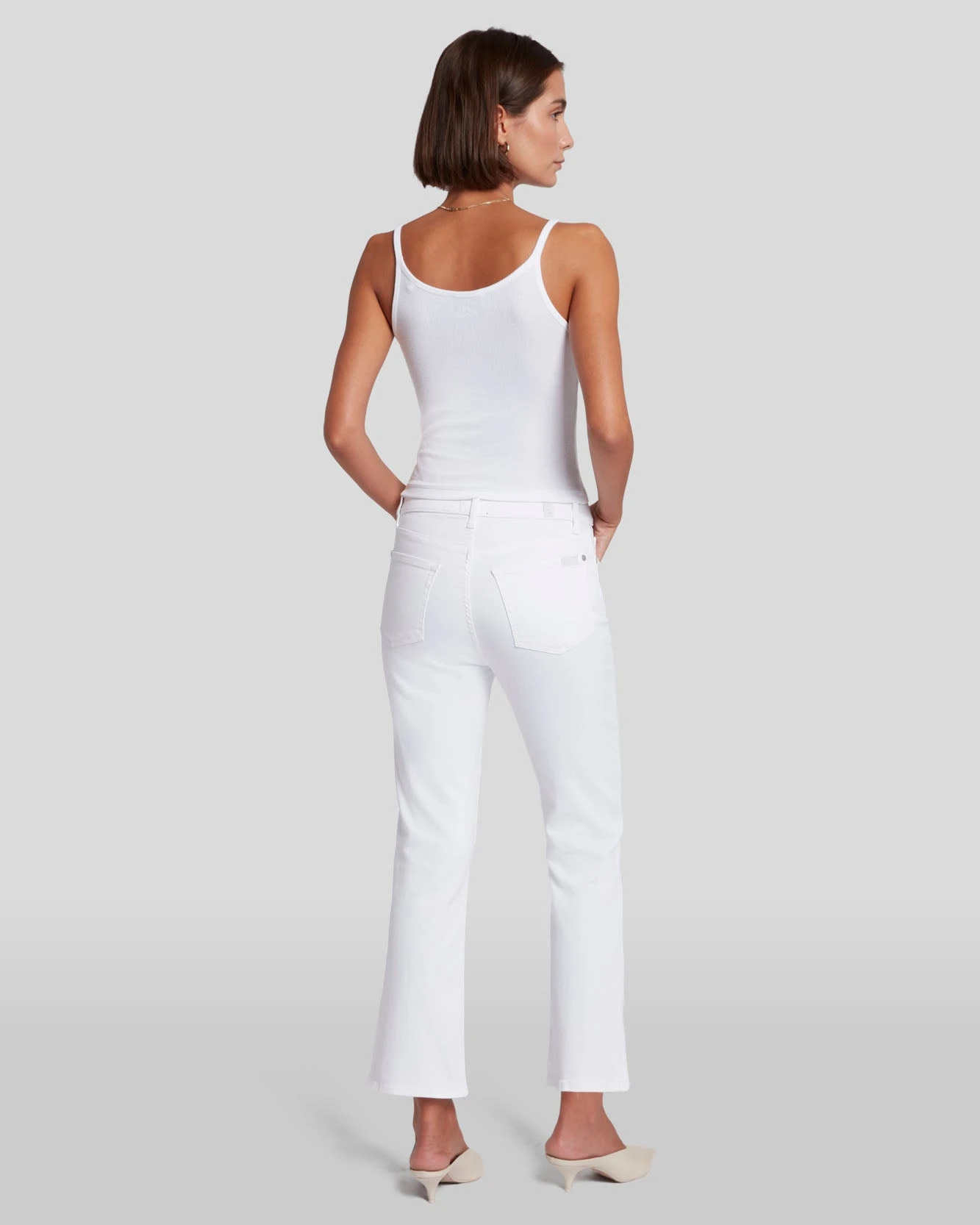 7 For All Mankind Slim Illusion High Waist Slim Kick In Luxe White 6 7 For All Mankind Slim Illusion High Waist Slim Kick In Luxe White - Image 4