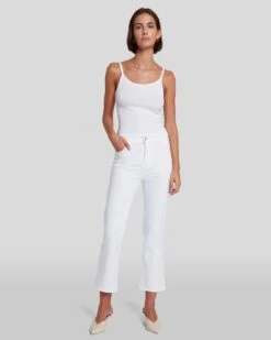7 For All Mankind Slim Illusion High Waist Slim Kick In Luxe White 13 7 For All Mankind Slim Illusion High Waist Slim Kick In Luxe White -Sleek Fit Style 7U350399 SMW 6