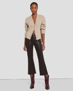 7 For All Mankind High Waist Slim Kick In Coated Chocolate 13 7 For All Mankind High Waist Slim Kick In Coated Chocolate -Sleek Fit Style 7U352752 CHO 6
