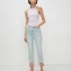 7 For All Mankind Luxe Vintage High Waist Slim Kick In Sun Blue -Sleek Fit Style 7U383720 SU1 01