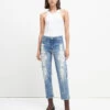 7 For All Mankind Easy Slim With Floral Embroidery In Ventura -Sleek Fit Style 7U411363 VEP 01