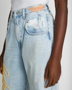 7 For All Mankind The Jennifer 90's Baggy Jean In Blue Babe -Sleek Fit Style 7U422555 BBE 3