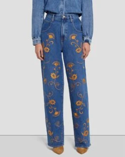 7 For All Mankind The Jennifer 90s Baggy Jean In Explorer -Sleek Fit Style 7U422C10 EP1 2