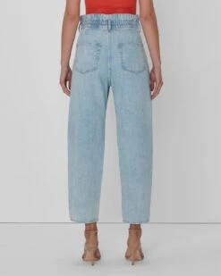 7 For All Mankind Paperbag Waist Balloon In Tuberose -Sleek Fit Style 7U429545 TUP 05