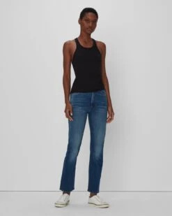 7 For All Mankind Beauty Denim Easy Slim Cropped In Pinyon -Sleek Fit Style 7U431478 PYN 02