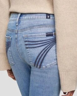 7 For All Mankind Tailorless Dojo In Tribeca Light -Sleek Fit Style 7U45244A TLG 5