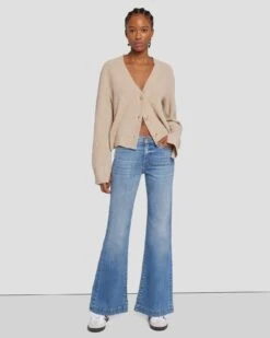 7 For All Mankind Tailorless Dojo In Tribeca Light -Sleek Fit Style 7U45244A TLG 6