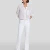 7 For All Mankind Slim Illusion Tailorless Dojo In Luxe White 2 7 For All Mankind Slim Illusion Tailorless Dojo In Luxe White -Sleek Fit Style 7U470399 SMW 1