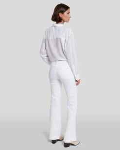 7 For All Mankind Slim Illusion Tailorless Dojo In Luxe White -Sleek Fit Style 7U470399 SMW 4