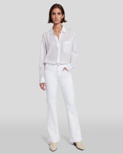 7 For All Mankind Slim Illusion Tailorless Dojo In Luxe White -Sleek Fit Style 7U470399 SMW 6