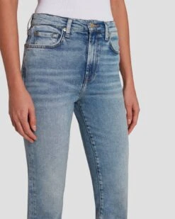 7 For All Mankind Luxe Vintage High Waist Slim Kick In Self Made -Sleek Fit Style 7U478120 SLF 3
