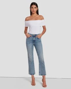 7 For All Mankind Luxe Vintage High Waist Slim Kick In Self Made -Sleek Fit Style 7U478120 SLF 6