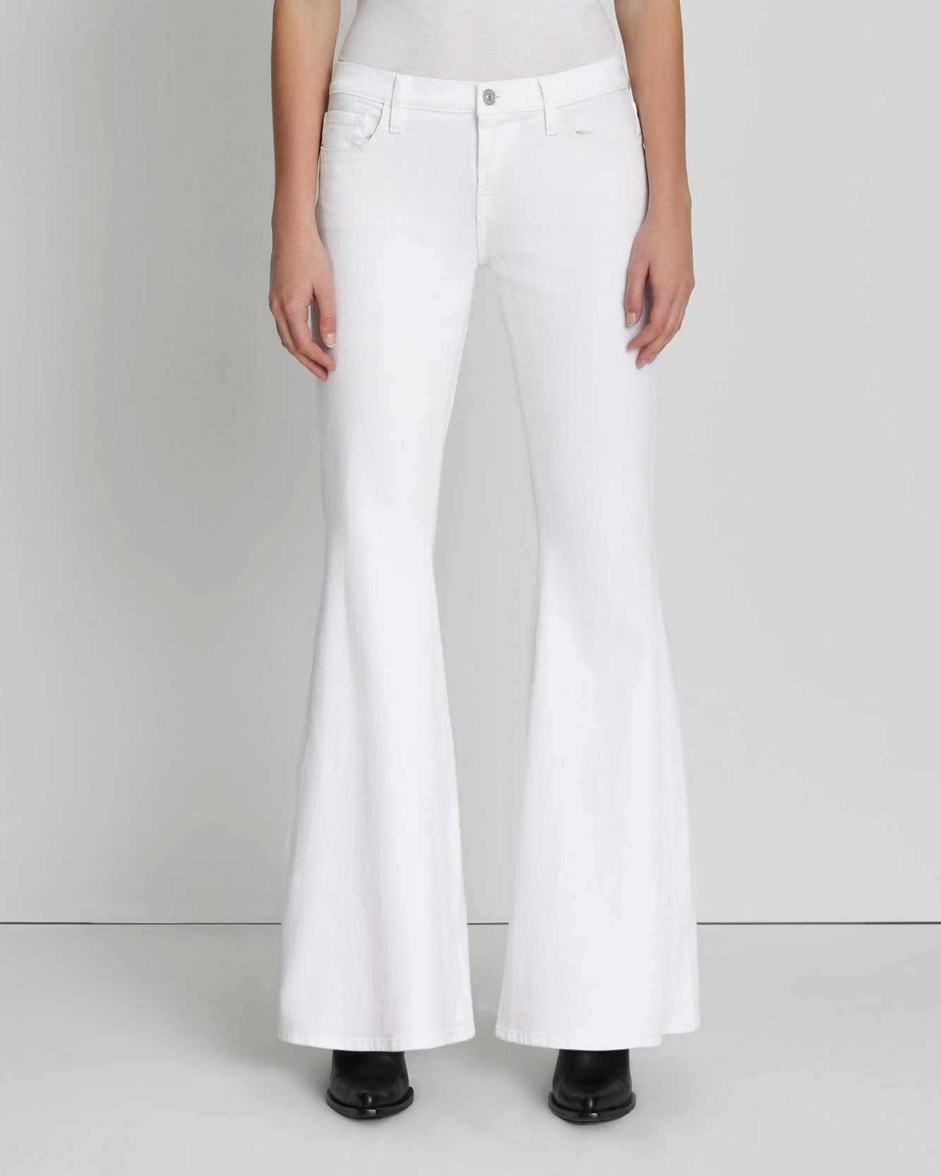 7 For All Mankind Low Rise Flare In Brilliant White 4 7 For All Mankind Low Rise Flare In Brilliant White - Image 2