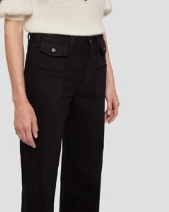 7 For All Mankind Modern Dojo In Black -Sleek Fit Style 7U533189 BLK 3