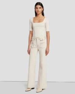 7 For All Mankind Modern Dojo In Ecru