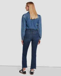 7 For All Mankind Luxe Vintage High Waist Slim Kick In Deep Soul -Sleek Fit Style 7U534A91 DS6 4