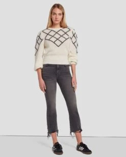 7 For All Mankind Luxe Vintage High Waist Slim Kick In Courage -Sleek Fit Style 7U534C32 CO7 6