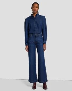 7 For All Mankind Tailorless Denim Lustre Modern Dojo In Poppy