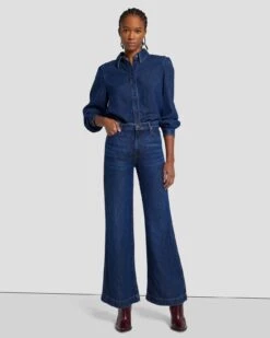 7 For All Mankind Tailorless Denim Lustre Modern Dojo In Poppy -Sleek Fit Style 7U536C86 PPY 6
