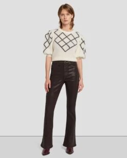 7 For All Mankind Tailorless UHR Skinny Boot In Coated Chocolate