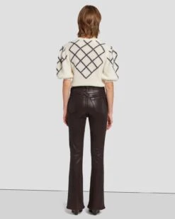 7 For All Mankind Tailorless UHR Skinny Boot In Coated Chocolate -Sleek Fit Style 7U633752 CHO 4