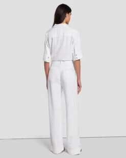 7 For All Mankind Tailorless Denim Lustre Modern Dojo In Brilliant White -Sleek Fit Style 7U638786 BW0 4